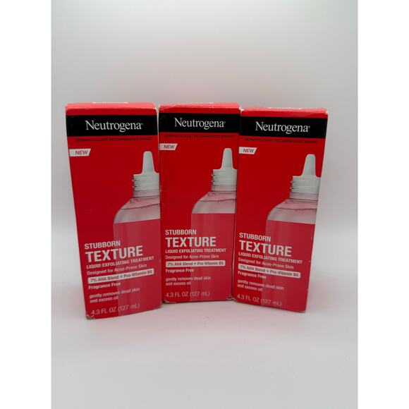 Neutrogena Stubborn Texture Liquid Exfoliant with 7% AHA Blend 4.3oz Lot of 3 - Picture 1 of 4